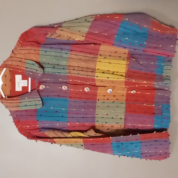 Multicolor Patchwork Button-Front Jacket - Picture 1 of 9